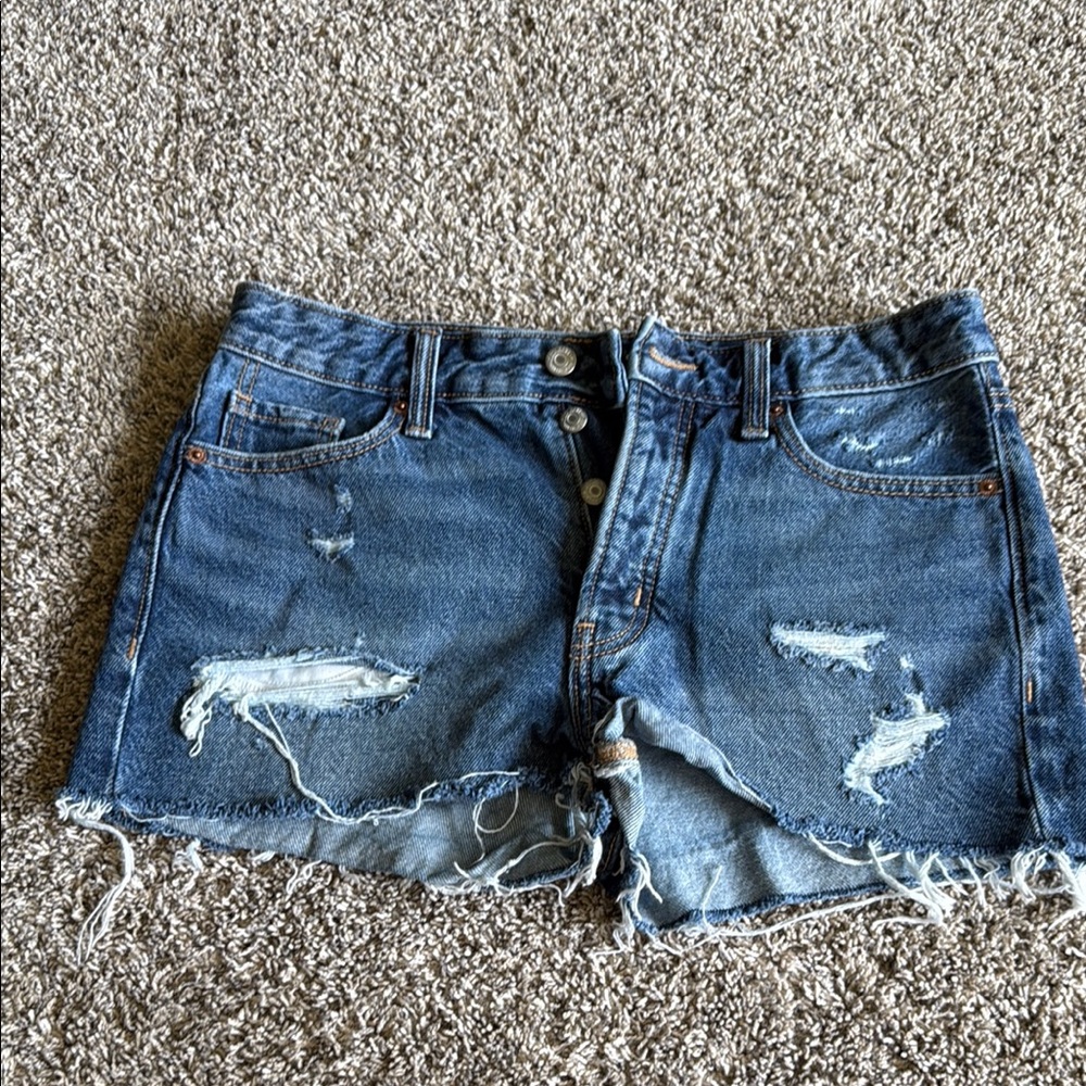 Old Navy Blue Distressed Jean Shorts